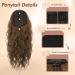 Feshfen Chestnut Brown Ponytail Hair Extension - 45cm Wavy Clip-in Braid - Synthetic Long Waves for Women - Buy Online on GoSupps.com
