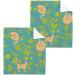 SUABO Soft Cotton Cat Washcloths Set 6 - Absorbent & Quick Drying Fingertip Towels for Bath, Spa, Gym, Kitchen - Turquoise Background - Buy Online on GoSupps.com