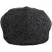 Wonderful Fashion Men's Classic Herringbone Tweed Wool Blend Newsboy Ivy Hat - Charcoal/Dark Grey (Large/X-Large) - Buy Online on GoSupps.com