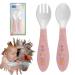 2Pcs Pepa Pig Baby Spoon Fork Set 12.5cm Reusable BPA Free| Baby Weaning Set| Training Kids Picnic Party Tableware for Girls 6+M Pink 2pcs- Peppa Pig