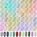 156 Pieces Nail Vinyl Stencils Nail Art Decoration Stickers Set Nail Art Design Stickers Tips Decals 26 Sheets