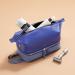 Shop DUDU Handmade Leather Beauty Case for Travel | Stylish Toiletry Bag for Men & Women | 2 Compartments Navy - Buy Online on GoSupps.com