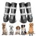 Ohcozzy dog shoes with reflective straps dog boots with zipper waterproof dog shoes paw protection for line medium -sized and large dogs 4 pieces (size L black) l black