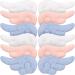 6 Pairs Angel Wing Hair Clips Christmas Cartoon Hair Clips Plush Hair Barrettes Non Slip Hair Clamps Barrettes Cartoon Hairpins cosplay accessories kawaii for Women (White Pink and Light Blue)