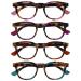 Opulize ava reading glasses 4 Pack Schmeinlich rounded frame spring hinges scratch -resistant pink purple red turquoise men rrrr62-45zq +1.50 +1.50 dioptria mixed - brown with pink purple red turquoise