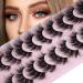 Zenotti E Fluffy False Eyelashes 18mm - 10 Pairs | Faux Mink D Curl Cat Eye Lashes - Buy Online on GoSupps.com