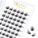 Cluster Lashes Quewel single eyelashes D curl 8mm eyelashes Individual eyelash segments wide foundation individual eyelashes for eyes make-up DIY eyelash extensions (fluffy 02-d-8mm) 1 piece (1 Pack) Fluffy02-d-8mm