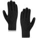 Cierto Women Winter Warm Gloves: Lightweight Touch Screen Fleece Lined Cold Weather Gloves | Women's Fashion Knit Gloves Black