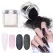 Laza Nail Glitter Powder Shining Sugar Effect Glitter Black White Dust Sand Powder Candy Coat Manicure Nail Art Decoration for Nail Art Tips Decoration DIY Crafts