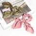 WATINC 14 Pcs Bowknot Hair Scrunchies | Soft Silk Scarf Hair Ties | 2 in 1 Design | Solid Colors & Bows Pattern | Ponytail Holder for Women - Buy Online on GoSupps.com