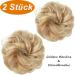 Jjstar 2-Piece Hair Part with Rubber Band | Curled Hair Tie for Updos & Messy Buns | Golden Blonde & Beach Blonde Extensions for Women & Girls - Buy Online on GoSupps.com