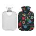 Hot Water Bottle 2L with Cover Floral Pattern Hot Water Bag for Pain Relief Hand Feet Warmer Winter