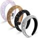 Chuangdi 4 Pieces Padded Rhinestone Headband Diamond Crystal Beaded Wide Headband Bejewelled Hairband Glitter Hair Accessories for Women Girls