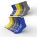 AHS American Hospital Supply Grippy Socks   Hospital Socks Assorted Colors  One Size Fits Most  Polyester-Spandex Knit with Elastic Cuff | 6 Pairs of Anti-Slip Socks One Size Fits Most Assorted (Yellow  Blue  Gray) - Pac...