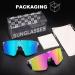 BangLong UV400 Cycling Sunglasses for Men Women - White Blue | Windproof Sports Sunglasses for Running, Golf & Baseball - Buy Online on GoSupps.com