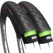 Fincci Pair 700x35c Tire Foldable 37-622 with 1mm Antipuncture Protection for Cycle Road Mountain MTB Hybrid Touring Electric Bike Bicycle with 700 x 35c Tires - Pack of 2 Black