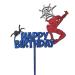 Spiderman Marvel Cake Topper Super Hero Glitter MDF Birthday Party Boy Web Decoration Red Blue Silver Set Comics Centre Piece
