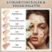 6 Colors Correcting Concealer Cream Contour Palette Long Lasting Concealer Cream Makeup Palettes with Concealer Brush Multi-purpose Contouring Liquid Foundation Makeup Kit - Buy Online on GoSupps.com