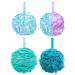 Aquior Shower Puff Loofahs Bath Sponge 60g/PCS Extra Large Mesh Pouf Easy Foaming Body Scrubber Exfoliator for Big Full Lather Green Blue Style01