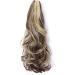 Long Short Claw Ponytail Hair Extension | Clip-in Synthetic Curly Hairpiece 18 | Medium Brown mix Dark Blonde - Buy Online on GoSupps.com