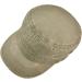 VOBOOM Washed Cotton Military Cadet Cap - Vintage Flat Top Design in Khaki - Buy Online on GoSupps.com