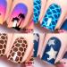 Whats Up Nails - Nail Vinyl Stencils Variety Pack 4pcs (Palm, Scales, Honeycomb, Northern Star) for Nail Art Design Summer Pack (4 sheets)