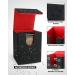 ZLCA Card Deck Box - Fits 100+ Single Sleeved MTG Cards - PU Leather - Strong Magnet - Black & Red - Buy Online on GoSupps.com