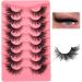 False Eyelashes Fluffy Fairy Lashes Wispy Fox Eye Lashes Bratz Manga Eyelash Flared Lashes 18MM Faux Mink Fake Eyelashes 8 Pairs Pack Style E