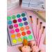 Kalolary Neon Eyeshadow Palette - 24 Highly Pigmented Matte & Sparkling Colors Glows in the Dark UV Blacklight with 4 Pink Brushes - International Shipping Available - Buy Online on GoSupps.com