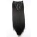 CAISHA by PRETTYSHOP XXL 24 - 8 Pieces Set Clip In Hair Extensions Natural Black #2 - Straight Hair Extension Hairpiece CES26 - Buy Online on GoSupps.com