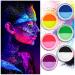 Water Activated Eyeliner UV Glow Neon Cake Paint 12 Bright Color Hydra Eye Liner UV Glow Blacklight Luminous Body Face Makeup Paint Costume Halloween and Club Makeup Art Paint (01)