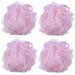iboodi 60g/pcs Pink Mesh Bath Sponge Shower Pouf Loofahs Shower Puff Pack of 4 (Pink)