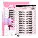 Individual Lash Extension Kit DIY Cluster Lashes Kit with Bond and Seal Fluffy Mink Fox Eye Lashes Extension Kit Natural Look DIY Lash Extension Kit (80pcs 10pairs) X-cluster lashes kit 8-16MM