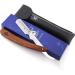 Haryali London Razor Men's Set - Barber Razor Knife with ACChinge Our Bart Knife with Leather Pocket Straight Razor Wood Handle