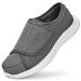 Gmedonm Men's Wide Width Shoes with Adjustable Lightweight for Diabetic Edema Plantar Fasciitis Bunions Arthritis Swollen Feet Elderly Seniors Velcro Straps Walking Shoes and Widening Elderly Shoes 10 Grey