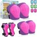 Knee Pads Elbow Pads Ages 3-6 Toddler & 5-8 Kids, 6 in 1 Protective Gear Safety Set with Wrist Guard for Cycling Skateboard Roller Skating Scooter Bike Ski Sports Boys Girls Rose Pink Small