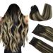 Doores real hair extensions clip in balayage natural black to light blond 35cm 14 inch 9 pieces 150g remy human clips in hair extension natural real hair extensions thick hair 35cm-15cg #1b/16/1b balayage natural black to light blonde
