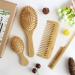 MRD Natural Bamboo Hair Brush Set - Wide-Tooth Paddle Comb for Women Men Kids - Ideal for Thick Thin Curly Dry Hair - No Bristle Detangling Kit - Buy Online on GoSupps.com