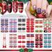 12 Sheets Christmas Nail Stickers Wraps EBANKU Adhesive Full Nail Wraps Santa Claus Snowflake Elk Design Nail Art Decals Strips with 1 Piece Nail Files for Women Girl Christmas Nail Decoration