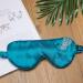 THXSILK 100% Mulberry Silk Sleeping Mask & Blindfold - Embroidered Stylish Eyemask in Blue | Perfect for Travel - Buy Online on GoSupps.com