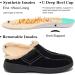 EVGLOW Men's Suede Leather House Slippers with Arch Support, Non Slip, Christmas Gift, Size US 12-12.5, All Black - Buy Online on GoSupps.com