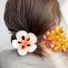 Floral Hair Clips Cute Acrylic Hawaiian Hair Clips | Women's Hair Barrettes Hair Styling Accessories Large Non-Slip Hair Clips for Beaches Orange1 - Buy Online on GoSupps.com
