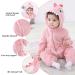 Doladola Baby Boys Girls Flannel Pink Shark Hooded Romper Jumpsuit 6-12 Months | Kids Toddler Costume Outfit - Buy Online on GoSupps.com