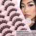 False Eyelashes Natural Mink Faux Russian Strip Lashes D03 - 10 Pairs | Fluffy Volume Fake Eyelash Extension | D Curl - Buy Online on GoSupps.com