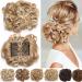 Rich Choices Combs hair extension dutt hair part braid ponytail hair knot hepburn-dutt hair tie updos hair extension light chestnut brown