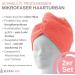 ELEXACARE Microfiber Hair Turban Towels (2-Pack Coral Red) | Quick-Dry Hair Care for Long Hair - Buy Online on GoSupps.com