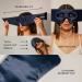 DROWSY Silk Sleep Mask for Eyelash Protection | Natural Lashes & Extensions | Deep Eye Cups Zero Pressure Total Blackout - Midnight Blue - Buy Online on GoSupps.com