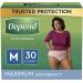Depend Fit-Flex Adult Incontinence Underwear for Women, Disposable, Maximum Absorbency, Medium, Blush, 30 Count Medium (30 Count)