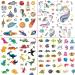 250pcs Temporary Tattoos for Kids Birthday Party - Featured 4 Series of Cute Waterproof Tattoos for Boys Girls  Dinosaurs Spaceships Fish unicorn dinosaurs paceship fish unicorn