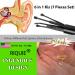 6 Pcs Portable Stainless Steel Earwax Removal Kit with 360 Massage Ear Pick - Black Keychain Ear Spoon in Sealed Storage Box - Spiral Ear Curette Included - Buy Online on GoSupps.com